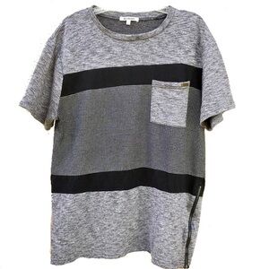 Reason Clothing Men’s Grey Stripe Cotton Tee